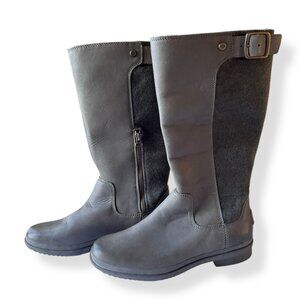 UGG Size 6.5 Women's Waterproof High Boot Janina Dk Taupe UGGPure Wool Side Zip